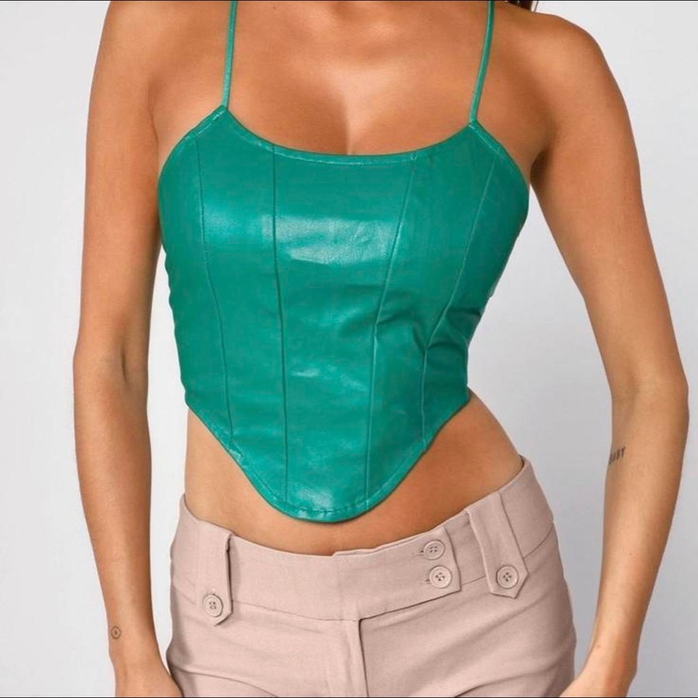 Tiger Mist Green Strappy Top